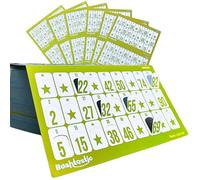 Bashtastic 504 Cartelle Tombola con Finestrelle - Cartelle Tombola Classica, Cartella Riutilizzabile, Numerate e Tutte Diverse tra Loro per il Gioco Tradizionale e Bingo 90 Palline, Colore Giallo