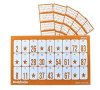 Bashtastic Cartelle Tombola - Cartelle Usa e Getta per Tombola Classica 90 palline. Numerati e diversi tra loro. Colore Arancia