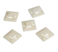 Basi Adesive Fascette 30x30mm Supporto Ancoraggio Cavi Organizzazione Cablaggio Professionale ABS - Confezione da 100 pezzi - Beige