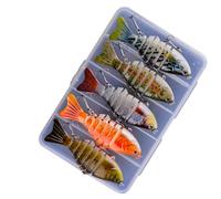 Basi articolati: esche per acqua dolce e acqua salata | Swimbait articolato | 5 esche robotiche | 10 cm in acciaio inox con esca morbida a giunzione multipla | Agudos Du