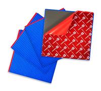 Basi per Costruzioni Stacca & Attacca - Basi Autoadesive per Mattoncini - Compatibile con Tutte le Principali Marche - Confezione da 4 - Blu - 25 cm x 25 cm - Da Creative QT