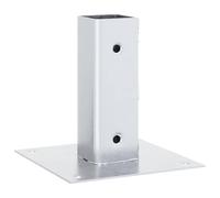 Basi per Pali 4 Pezzi Argento 46x46 mm Acciaio Zincato