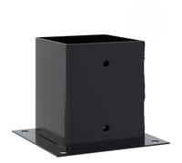 Basi per pali quadrati, 4 pezzi, antracite, 101 x 101 mm | Telaio in acciaio zincato, resistente alla corrosione, montaggio su cemento e legno, per gazebo, verande, recinzioni