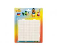 Hama Perlen 4581 Set di 4 Grandi Placche per Perline da Stirare Midi con Diametro di 5 mm, Quadrati da Unire in Bianco, Divertimento Creativo per Grandi e Piccini