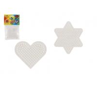Basi per perline termoadesive Hama MIDI - stella e cuore, plastica, 2 pz