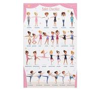 Basic Ballet Poses for Kids Poster Learn the Five Positions Step by Step Colorful Educational Wall Art Decor(Framed,08x12inch(20x30cm))