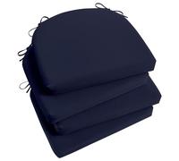 Basic Beyond Set di 4 cuscini per sedie da esterno per mobili da patio, angoli rotondi, cuscini impermeabili con laccetti, 43 x 40 x 5 cm, blu navy