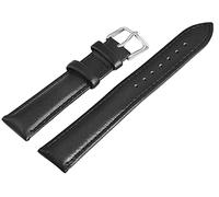 Basic - Bracciale in vera pelle, Cinturino Orologio, con imbottitura liscia, 24 mm, colore: Nero