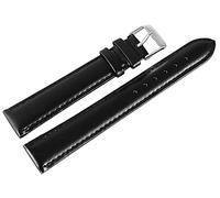 Basic - Bracciale in vera pelle, imbottito, 16 mm, colore: Nero