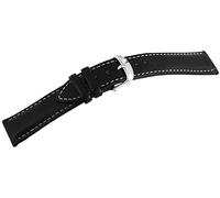 Basic - Bracciale in vera pelle, imbottito, 20 mm, colore: Nero