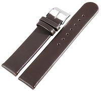 Basic - Bracciale in vera pelle, liscio, piatto, 18 mm, colore: Marrone