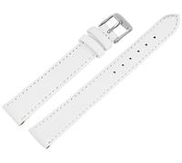 Basic - Bracciale in vera pelle, liscio, XL, con cucitura, 16 mm, colore: Bianco