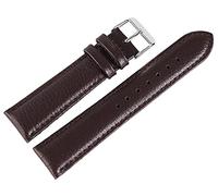 Excellanc Bracciale Basic in vera pelle, marrone scuro, zigrinato, imbottito, 12 mm