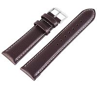 Basic Bracciale in vera pelle, marrone scuro, zigrinato, imbottito, 14 mm