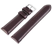 Basic Bracciale in vera pelle, marrone scuro, zigrinato, imbottito, 16 mm