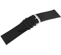 Basic - Bracciale in vera pelle, piatto, 26 mm, colore: Nero