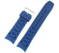 Basic - Bracciale piatto in silicone, 22 mm, colore: Blu