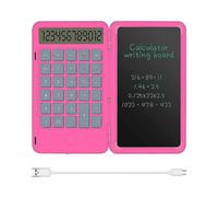 Basic Calculator Notepad with 6.5 Inch Lcd Writing Tablet, Rechargeable, Lock Buttond E-pen,12 Digit Display, Also Inkless Drawing/memo Pads/planning
