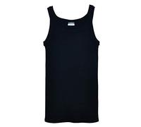 Basic Cotton Canotta Intimo Uomo a Costine Scollata Canottiera Intima Spalla Stretta 100% Puro Cotone Vogatore Made in Italy (Nero, 5 - L)