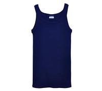 Basic Cotton Canotta Intimo Uomo a Costine Scollata Canottiera Intima Spalla Stretta 100% Puro Cotone Vogatore Made in Italy (Blu, 6 - XL)