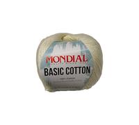 Basic Cotton Mondial Cotone 100% 50 gr 110 mt Made in Italy Filato per Ferri Maglia e Uncinetto 3,5-4,5 mm per Amigurumi Granny Square Copertine Neonato (Panna - 010)