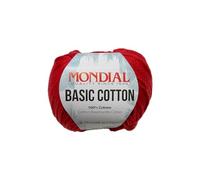 Basic Cotton Mondial Cotone 100% 50 gr 110 mt Made in Italy Filato per Ferri Maglia e Uncinetto 3,5-4,5 mm per Amigurumi Granny Square Copertine Neonato (Rosso - 027)