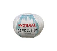 Basic Cotton Mondial Cotone 100% 50 gr 110 mt Made in Italy Filato per Ferri Maglia e Uncinetto 3,5-4,5 mm per Amigurumi Granny Square Copertine Neonato (Bianco - 100)