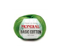 Basic Cotton Mondial Cotone 100% 50 gr 110 mt Made in Italy Filato per Ferri Maglia e Uncinetto 3,5-4,5 mm per Amigurumi Granny Square Copertine Neonato (Verde primavera - 049)