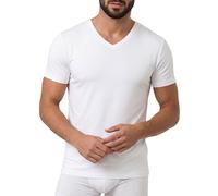 Basic Cotton T-Shirt Uomo Mezza Manica Scollo a V in Cotone Elasticizzato Maglia Intima Sottogiacca Morbida Traspirante Comoda Resistente Articolo 985 (IT, Testo, XL, Regular, Regular, Bianco)