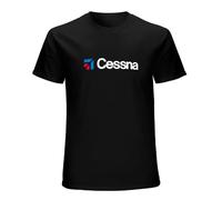 Basic diary Cessna Graphic Top Printed Shirt for Mens Vintage T Shirt Short Sleeve Funny Top Black M