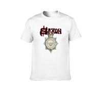 Basic diary Saxon Strong Arm of The Law Remastered Casual Round Neck T Shirt White XXL
