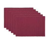 Basic Everyday - Set di tovagliette da tavolo a costine, 100% cotone, 33 x 48 cm, colore: rosso fienile