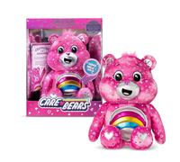 Basic Fun Care Bears Cheer Bear Edition Collector 35 cm Orsacchiotto con distintivo luminoso a forma di cuore, perfetto per collezionisti e coccole