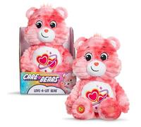 Basic Fun Care Bears - Peluche colorato da 35 cm - Orso Love-A-Lot - Giocattolo morbido ecologico con distintivo per pancia luminosa - Collezione vibrante per bambini e fan