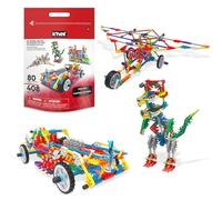 Basic Fun K’NEX Deluxe - Set Costruzioni 408 Pezzi con 80 Modelli e Borsa - Gioco Creativo Educativo