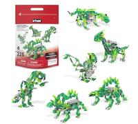 Basic Fun K’NEX Dynamic Dinos - Set Costruzioni Dinosauri con Borsa a Cerniera - Gioco Creativo