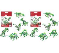 Basic Fun K’NEX Dynamic Dinos - Set Costruzioni Dinosauri con Borsa a Cerniera - Gioco Creativo (Confezione da 2)