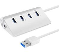 BASIC HOUSE USB Hub 3.0 con 4 porte, ad alta velocità, hub USB, 4 porte USB Daten-Port, USB Hub Splitter (USB 4 Port/Bianco)