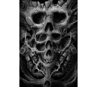 Basic Journal & Notebook Black Skull, 6in x 9in, Lined, 150pgs: For All Occasions. Christmas, Birthday, Thank You & To Treat Yourself!