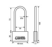 Lampa 65428 Basic Lucchetto in Ottone, 50 mm XL