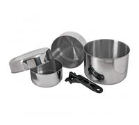 Basic Nature - Biwak Stainless Steel 3 - Set di pentole 0,75 + 1,1 + 2,8 l grigio