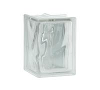 Basic, pietra angolare in vetro nuvola, trasparente, 13,2/13,2 x 19 x 8 cm, 1 pezzo