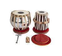Basic Tabla - Set di tamburi in acciaio Bayan, Dayan con libro, martello, cuscini e copertura, tavolo perfetto per studenti e principianti a budget (PDI-IB), tabla indiana