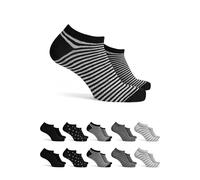 Basic Treasure 10 Paia Calzini Donna a Righe e Pois Donna | Cotone Traspirante che Regola la Temperatura, Elastico Sottile per un Comfort Ottimale, Non Scivolano