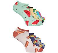 Basic Treasure 12 paia di calzini divertenti, Happy Socks in cotone, calzini colorati con motivi divertenti, calze uomo e donna, idea regalo, 10 X Food | Sneaker, 39-42