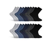 Basic Treasure 20 paia di calzini, morbido cotone, nero o blu, uomo e donna, Blu, 43-46