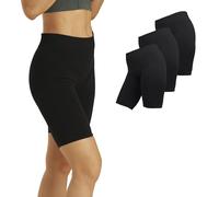 Basic Treasure 3 paia di pantaloni corti da ciclismo da donna, a vita alta, senza cuciture, a vita alta, per fitness, yoga, leggings, Nero , XXL