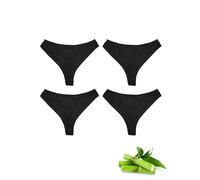 Basic Treasure Confezione da 4 slip perizoma da donna in bambù di alta qualità, sexy, senza cuciture, senza cuciture, senza cuciture, traspiranti, no show, G-string, S