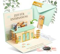 BASICBIRD Biglietto pop-up per il benessere in denaro, per sauna, per donne e uomini, regalo per il benessere, biglietto di denaro per compleanno, regalo di denaro, regalo di compleanno, regalo per il
