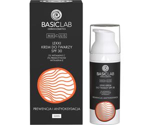 BasicLab Masculis Crema viso leggera SPF30 3% vit. C, 2% prebiotici, vit. E